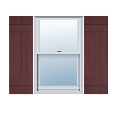 Ekena Millwork 14-in. W x 47-in. H Mid-America Vinyl, Standard Size Four Board Joined Shutters, 167 - Bordeaux, PR 00031447167